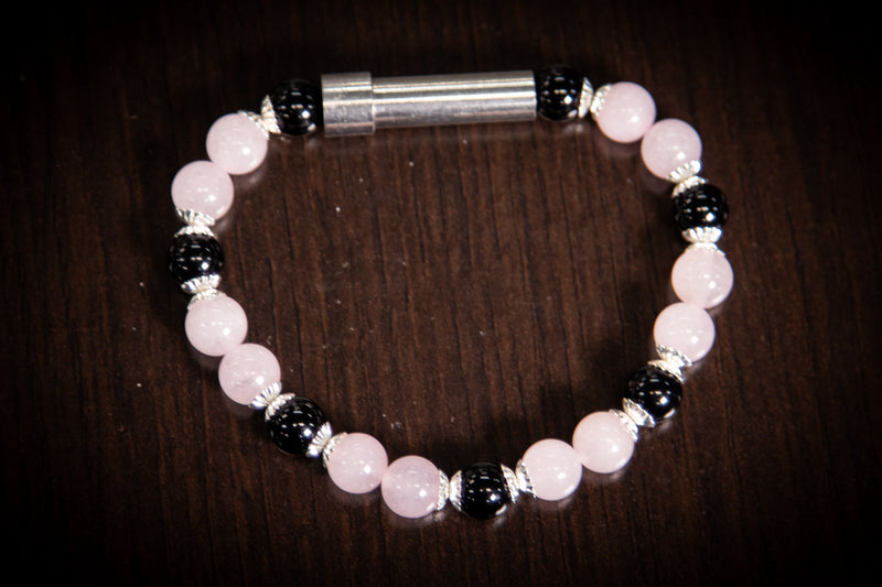 healing bracelet rose quartz onyx